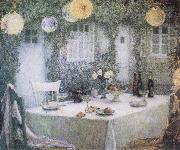 Le Sidaner Henri Table beneath Lanterns oil painting on canvas